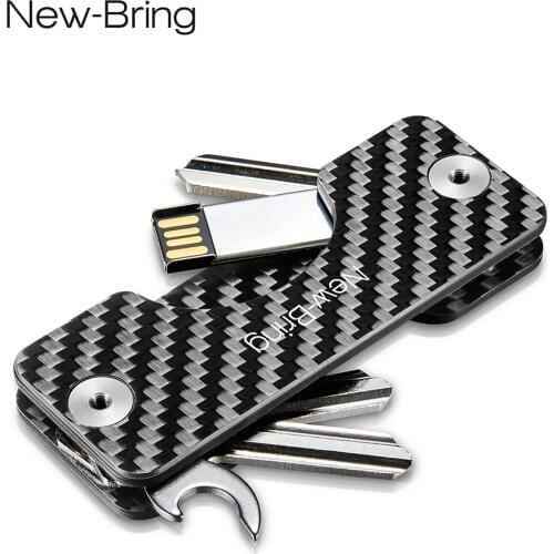 2018 Pure Carbon Fiber Key Organizer Smart Car Key Holder Wallet Folder Multi Keychain Housekeeper Pocket Key Bags
