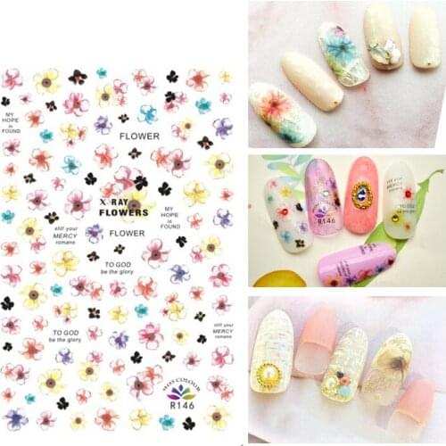 3D Stickers for Nails Spring Red Flowers Petal Nail Foil Stickers Small Adhesive Stickers for Manicure Nail Art Decoration