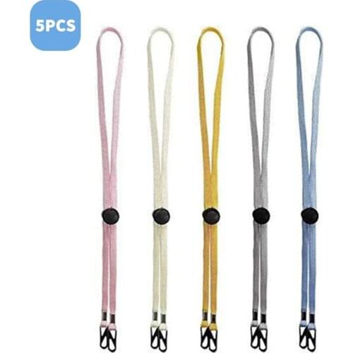 5pcs Adjustable Mask Rope Adjustment Buckle Nylon + Spandex Material Non-slip Durable Flat Buckle + Mask Rope