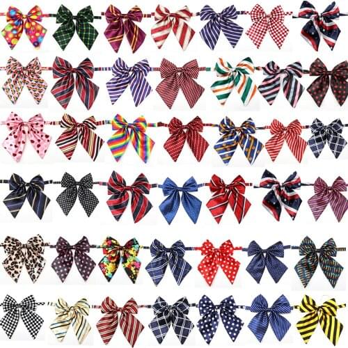 80pcs Pet Puppy Dog Cat Neck Ties Adjustable Bow Ties Mixed Patterns Dog Collar Accessory Dogs Pets Accessories Pet Supplies
