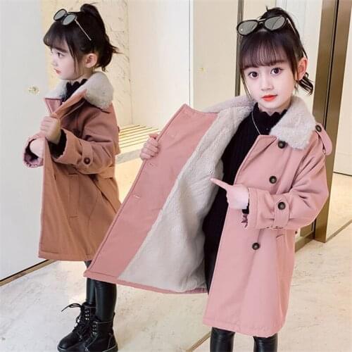 Girls Babys Kids Coat Jacket Outwear 2021 Lovely Thicken Warm Winter Autumn Top Cotton Teenager Fleece Childrens Clothing