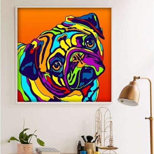 DIY painting by numbers painted puppy animal painting art decorative painting adult hand-painted painting