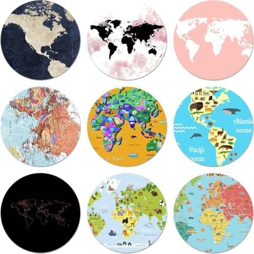 Travel in the world map Plane plans Icons Pins Badge Decoration Brooches Metal Badges For Backpack Decoration