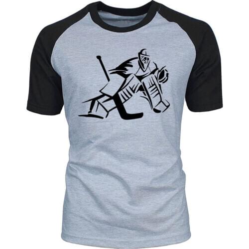 Goalkeeper Ice Hockey Player Fashion Men Tee Shirt Summer T-shirt Cotton Mens raglan Short Sleeve O Neck Streetwear T Shirt Tops