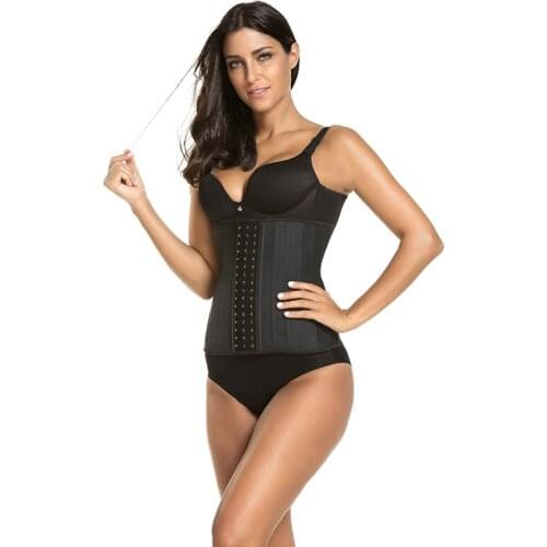 25 Steel Bone Latex Waist Trainer Body Shaper Hooks Eyes Corset Underbust Waist Cincher Slimming Belt Girdle Plus Size Shapewear