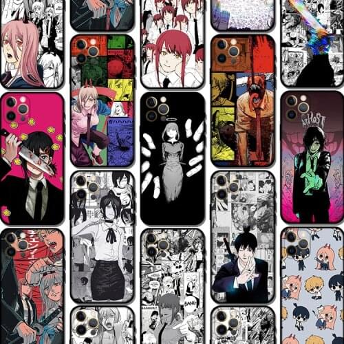 Makima Chainsaw Man Anime Soft TPU Glass Phone Case for IPhone SE 6s 7 8 Plus X Xr Xs 11 12 Mini Pro Max Samsung