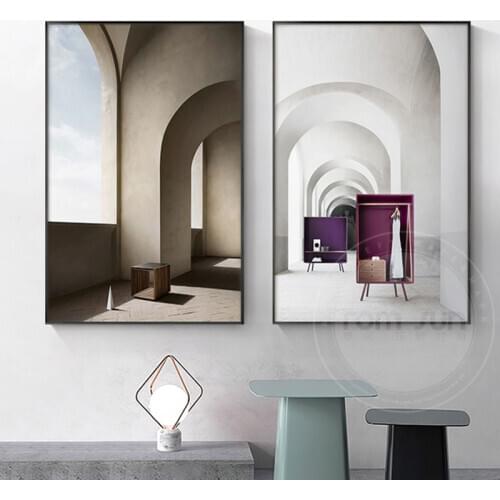 Fashion Building Wall Art Canvas and Poster HD Rich The Relaxation Space Canvas Painting Wall Pictures for Living Room Home Deco