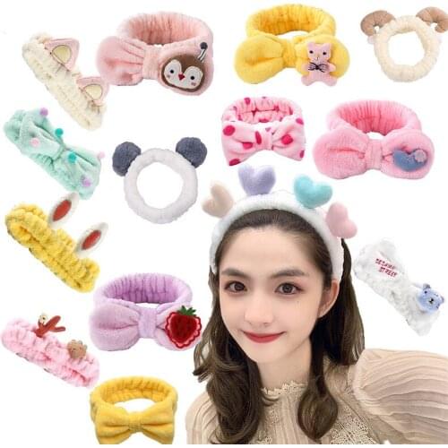 Fashion Warm Soft Coral Fleece Headbands for Women Girls Wash Face Hairband Makeup Headwrap Elastic Hair Band Turban Accessories