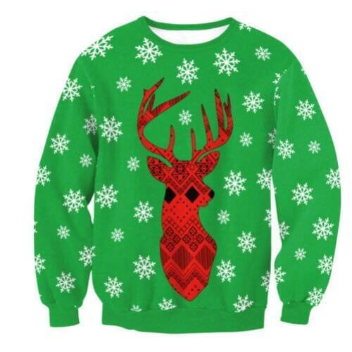 Fashion Mens Christmas Sweaters Santa Claus Xmas Tree Reindeer Patterned Sweater For Men Women Unisex Pullovers Vintage Sweater