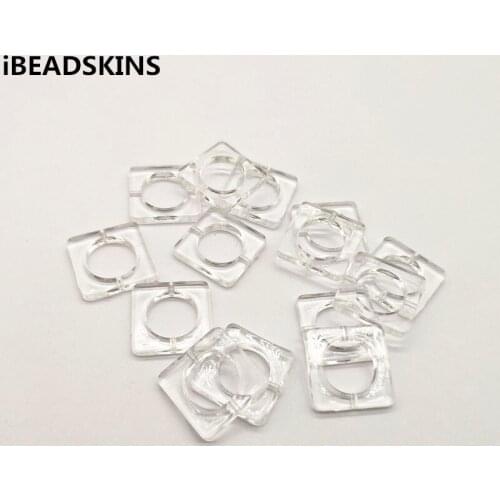 New arrival! 21mm 500pcs clear acrylic square shape beads for Earrings accessories parts,hand Made Jewelry Earring DIY