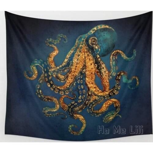 Sailing Sailor Ship Octopus Tapestry Wall Hanging Bedroom Living Girl Boy Room Dormitory Accessories