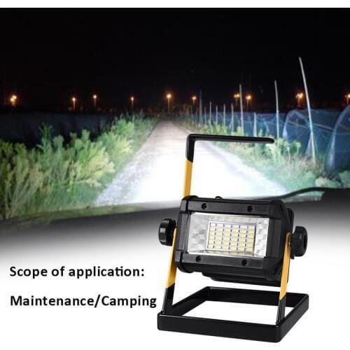 Rechargeable Floodlight 50W 36 LED Lamp 2400LM Portable Spotlight Flood Spot Work Light for Outdoor Camping Lamps With Charger