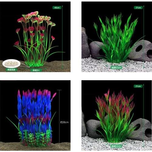 Underwater Artificial Seaweed Water Plants for Aquarium Accessories Plastic Fish Tank Decoration Home Décor