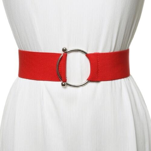 Waistbands For Women Wide Elastic Cummerbunds Dress Accessories Fashion Dilver Metal Circle Buckle Stretch Corset Waist Belts