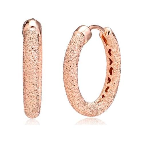 925 Sterling Silver Jewelry Rose Matte Brilliance Hoops Earrings Fashion New Earrings Fits For Women