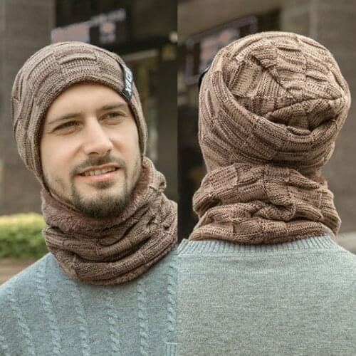 Q Cap Skullies Bonnet Warm Knit Beanies Balaclava Winter Hat For Men Women Fashion Winter Hat Neck Warmer Knitted Hat Scarf Set