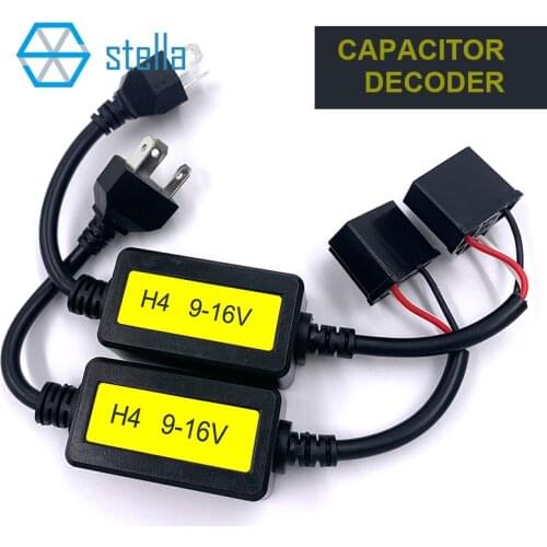 Stella 2 pcs H4 canbus decoder for auto lamp capacitance decoding solve light flashing/ high beam doesn't work canbus problem