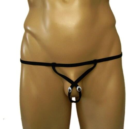 Sissy panties Stripe Mens Sexy Thongs cock rings G Strings Mens underwear tanga hombre jock strap eyes cut string Male Candy