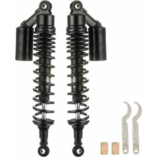 Universal Black Motorcycle 15.75" 400mm Fork Round Air Shocks Absorber Rear Suspension for Yamaha Suzuki ATV