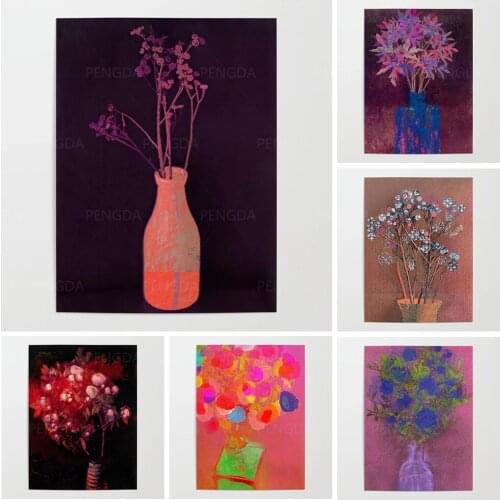 Hd Prints Vintage Floral Bouquet Canvas Painting Home Decor Blue Rose Poster Wall Artwork Living Room Modular Pictures No Frame