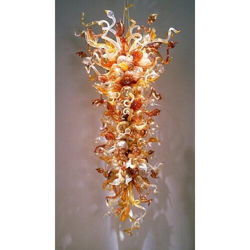 Hotel Lobby Led Bulb Tall Glass Flower Chandelier From China