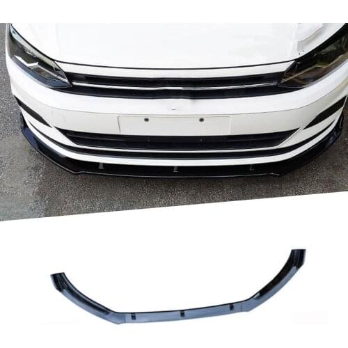 High Quality ABS Front Bumper Lip Spoiler Splitters Aprons For Volkswagen VW Polo Plus 2019 Car Styling Front Bumper Lip Spoiler