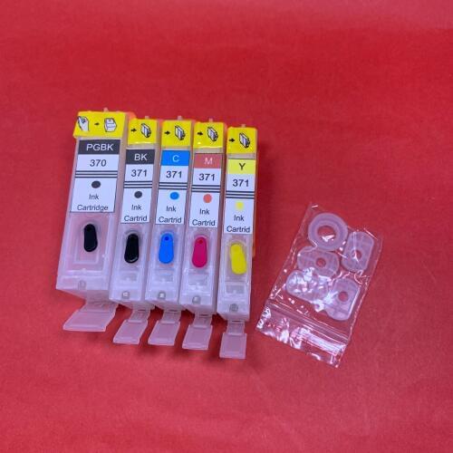 YOTAT 5pcs Refillable ink cartridge BCI-370XL BCI-370 BCI-371 for Canon PIXUS MG5730 TS6030 TS5030