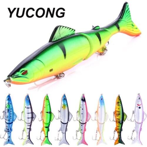 YUCONG 1PC Jointed Fishing Lure 12.5cm-18g Minnow Wobblers Swimbait ABS Lure With Soft Tail Bass Pike Pesca Isca Fishing Tackle