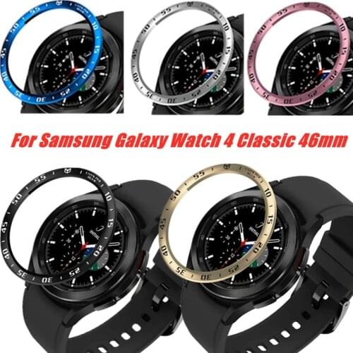 For Samsung Galaxy Watch 4 Classic 46mm Bezel Ring Stainless Steel Frame Protective Cover for Galaxy Watch4 Classic 42mm Case