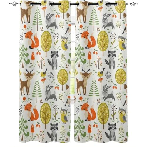 Cartoon Animals Kawaii Blackout Curtain Living Room Window Curtain Childrens Blackout Curtains for The Bedroom