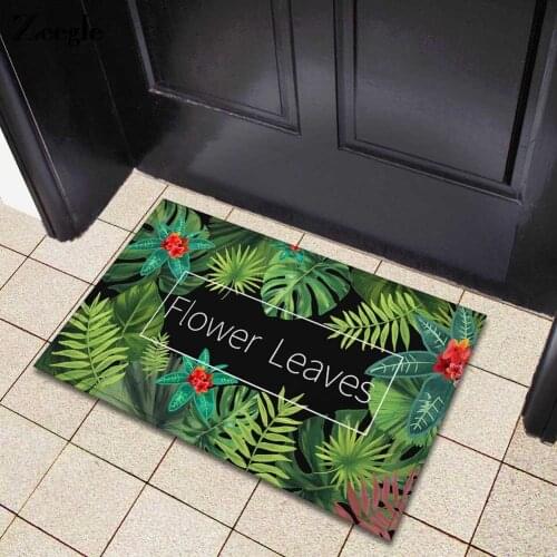 Zeegle Leaf Pattern Door Mats Area Rug Bathroom Kitchen Carpets Doormats Floor Mat For Living Room Anti-Slip Tapete