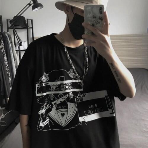 Summer Goth Female Tee Aesthetic Loose Women T-shirt Punk Dark Grunge Streetwear Ladies gothic Top T-shirts Harajuku Clothes y2k