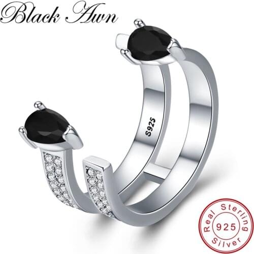 [BLACK AWN] Cute 925 Sterling Silver Jewelry Elegant Engagement Rings for Women Open Finger Ring G061