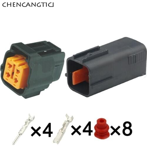 2Sets Sumitomo 4 Pin Male Female Automotive Wire Connector Oxygen O2 Sensor Plug Socket 6195-0018 6195-0015 For Toyota