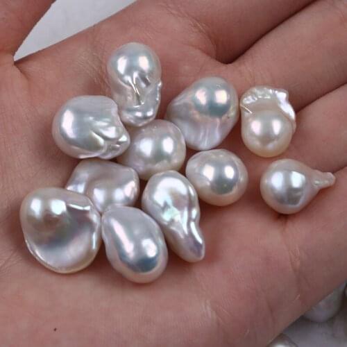 11-13mm High Quality White Color Real Freshwater Baroque Pearl Loose Bead No Hole Grade AAA