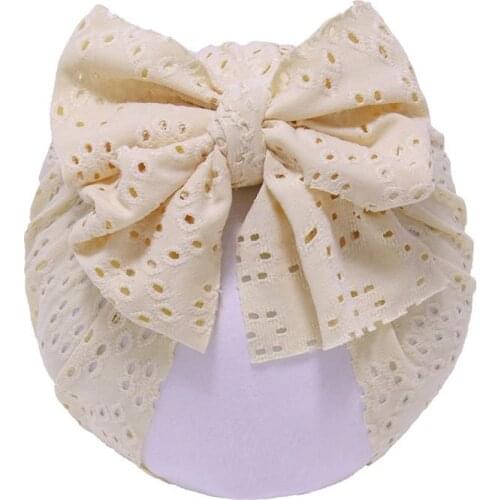 12pc/lot Lace Hair Bow Baby Girl Hat Elastic Baby Beanie for Infant Turban Hat Cotton Bows Toddler Hat Kids Girls Cap 0-3 Years