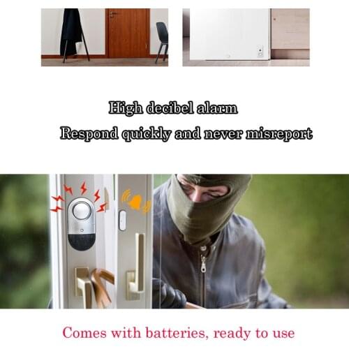 120DB Super Loud Sound Alarm Sensor Mini Window Door Sensor Wireless Burglar Alarm with Magnetic Sensor Home Security System Kit