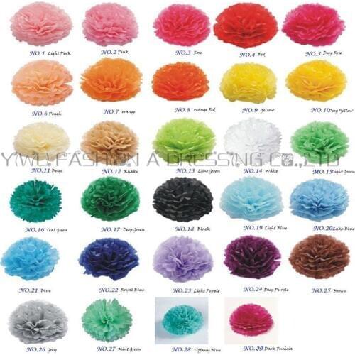 36 pieces 6" 8" 10"(15cm 20cm 25cm) Tissue Paper Pom Poms Mix Color Flower Balls for Wedding party home Decoration