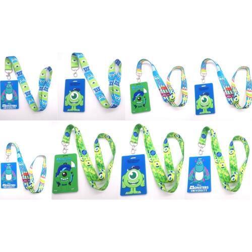 5 pcs Cartoon green eye Neck Strap Neck Strap Lanyards Card Holders Bank Neck Strap Card Bus ID Holders Rope Key Chain
