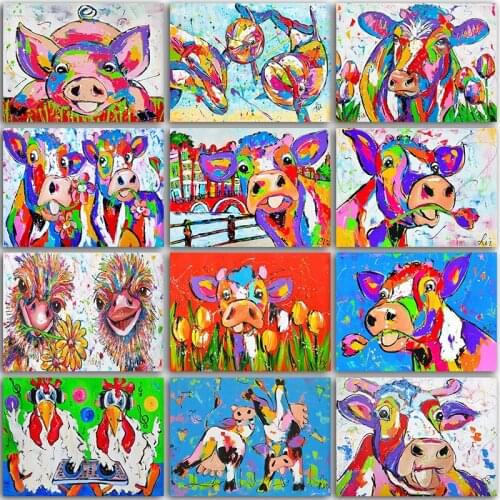 5D DIY Diamond Painting ostrich animal kit Color cow home decor Full Square&Round Diamond mosaic Diamond embroidery Cross stitch