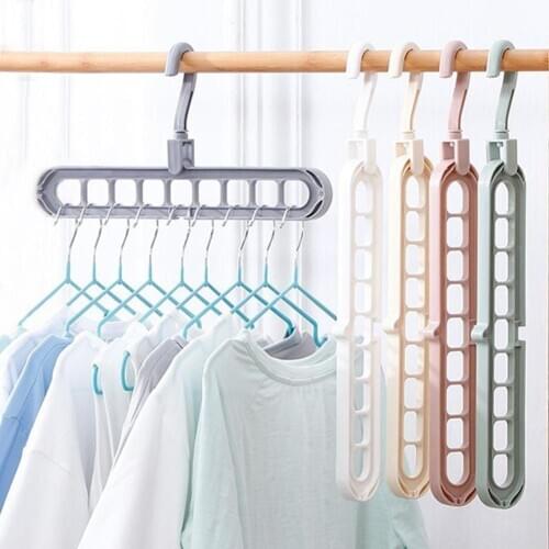 6PCS Folding magic hanger MultiFunctional Foldable Hangers For Clothes Drying Rack Plastic Pants Storage Organizer