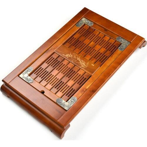 62.5*35.5*7.5cm Factory direct sales of tea tray drawer-type solid tea table tea accessories wholesale tea custom