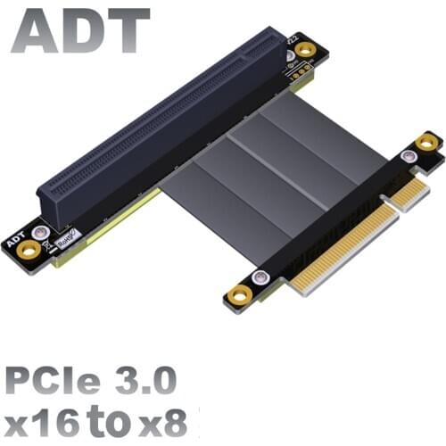 ADT-Link PCI-E x8 Extension Cable Adapter x16 Pcie Riser 1U2U 8x to 16x ADT GTX1080 Graphics Video Cards Extension 64G/bps