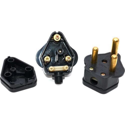 Large South African detachable power adapter plug for wiring plugs such as Johannesburg Pretoria Bloemfontein, Cape Town