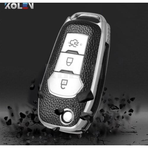 Leather TPU Car Key Case Cover Fob For Ford Fusion F-150 F-250 F350 Fiesta Explorer Ranger Mondeo Everest Mustang Accessories