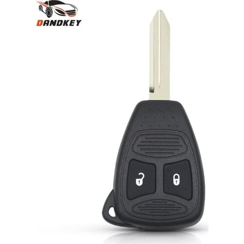 Dandkey For Jeep Dodge Chrysler 300C PT CRUISER Car Remote Key Shell Case Auto Replacement Uncut Key Blade 2 Buttons Blank Cover
