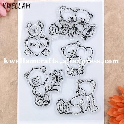 For You Bear Heart Scrapbook DIY photo cards rubber stamp clear stamp transparent stamp 11x15cm KW8122707
