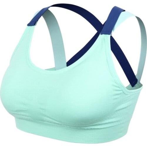 T-Shirt Gym Shirt Yoga Sports Bra Top for Women Sport Shirt Women Running Sport Bra Stitching Color Quick Dry Fitness