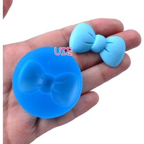 FYL592U 38.3mm x 21.5mm Bowknot Bow Silicone Mold Fondant Cake Decoration Candy Resin Clay Earrings Necklace Craft Soap Candle