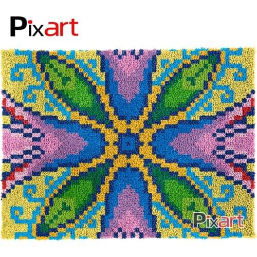 Latch Hook Rug Mandala Type F Crocheting Tapestry Kits DIY Carpet Rug Chunky Yarn Needlework Knitted Floor Mat Hobby & Crafts